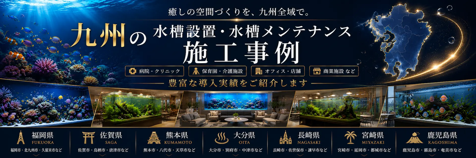 九州の水槽設置・水槽メンテナンス施工事例
